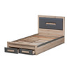 Baxton Studio Pandora Grey and Brown 2-Drawer Twin Size Storage Platform Bed 141-7960